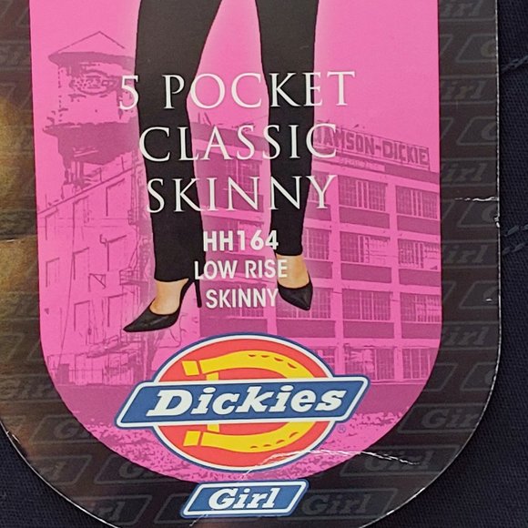 NWT Dickies Girl SZ ONE!! Blue Skinny Low Rise Pants HH164 - Picture 3 of 7